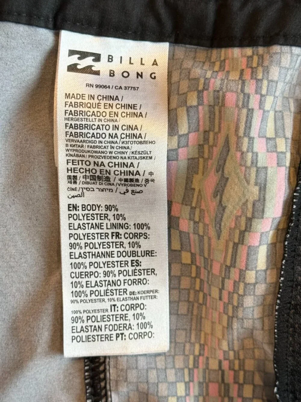Billabong Recycler Lo Tide Men’s Boardshorts Size 40 Black Geometric Swim Trunks